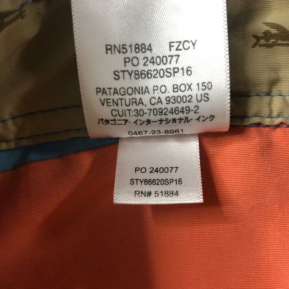 Patagonia‎ Wavefarer Board Shorts Mens 36 Fitz Stripe Catalyst Blue Swim Trunks